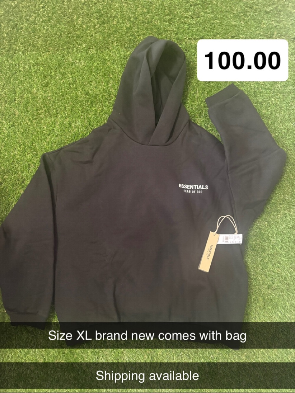 Essentials Black Pullover Hoodie with Small Chest Logo